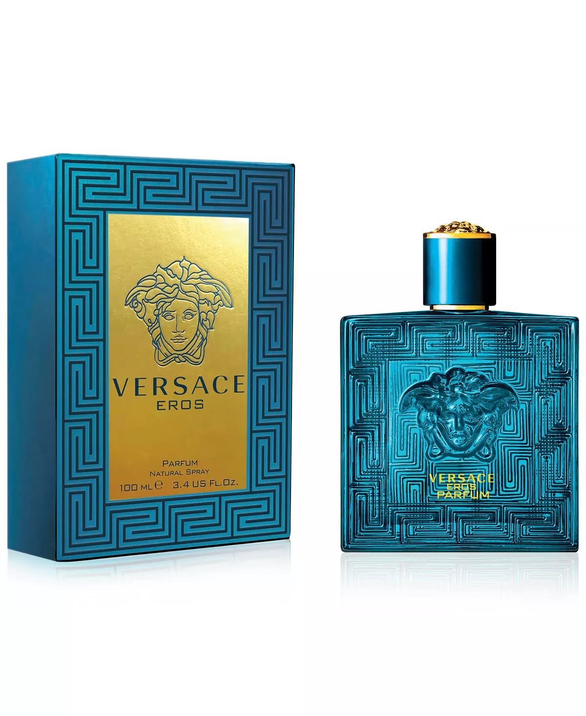 Versace Eros for Men bottle side view with cap