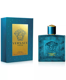 Versace Eros for Men bottle side view with cap