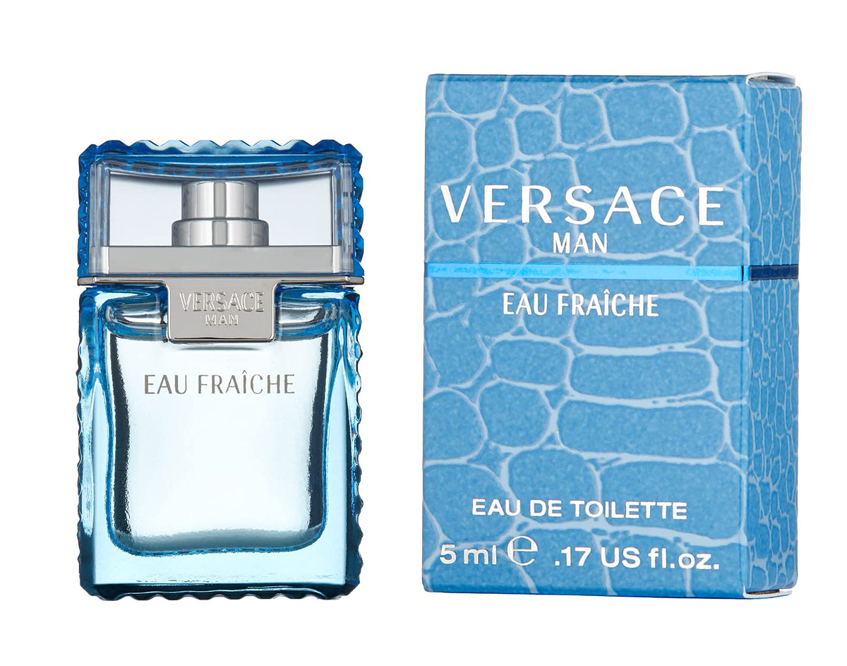 Versace Man Eau Fraiche 0.17 Ounce bottle side view