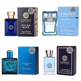 Versace Mini Cologne Set for Men with 4 bottles front view