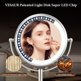 VESAUR mirror displaying warm light setting