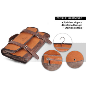 Vetelli Leather Toiletry Bag texture close-up