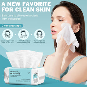 VETYUND Disposable Face Towels stacked neatly