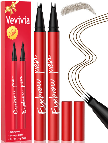 Vevivia Beauty Eyebrow Pencils 2 Pack Dark Brown front view
