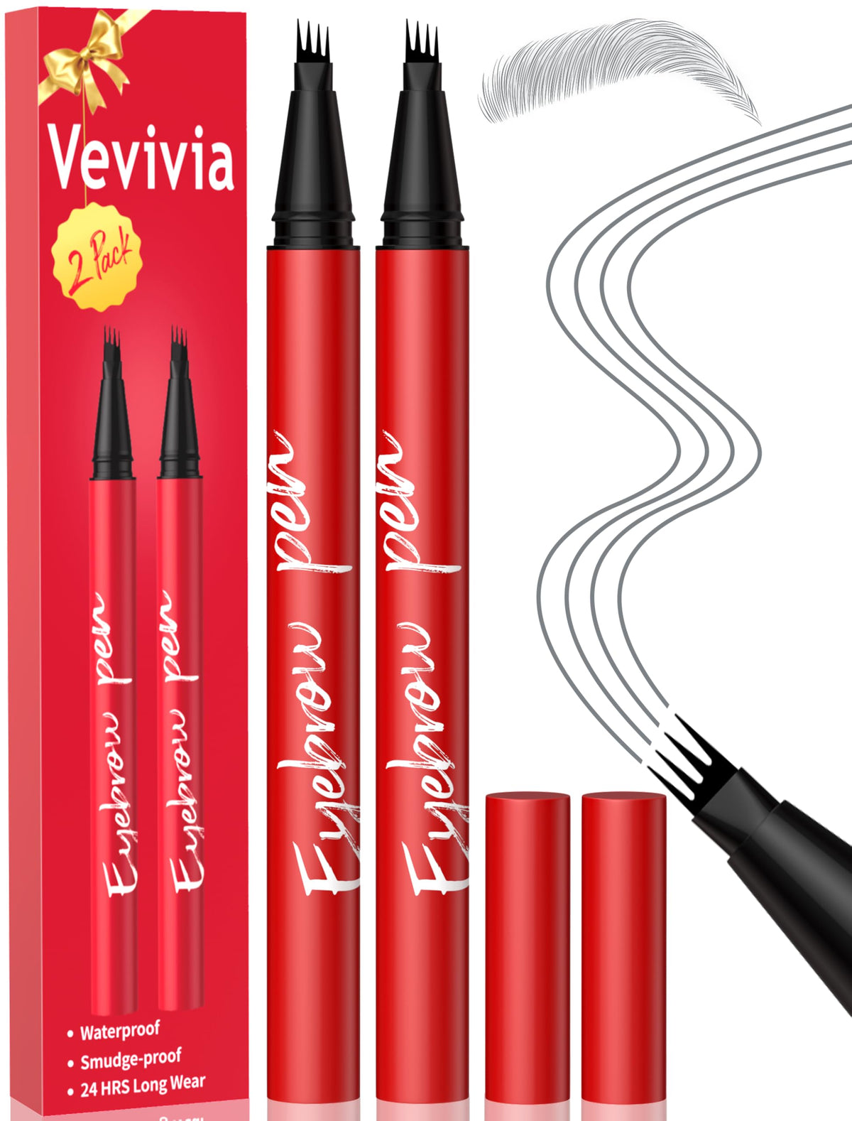Vevivia Beauty Eyebrow Pencils 2 Pack, Grey front view
