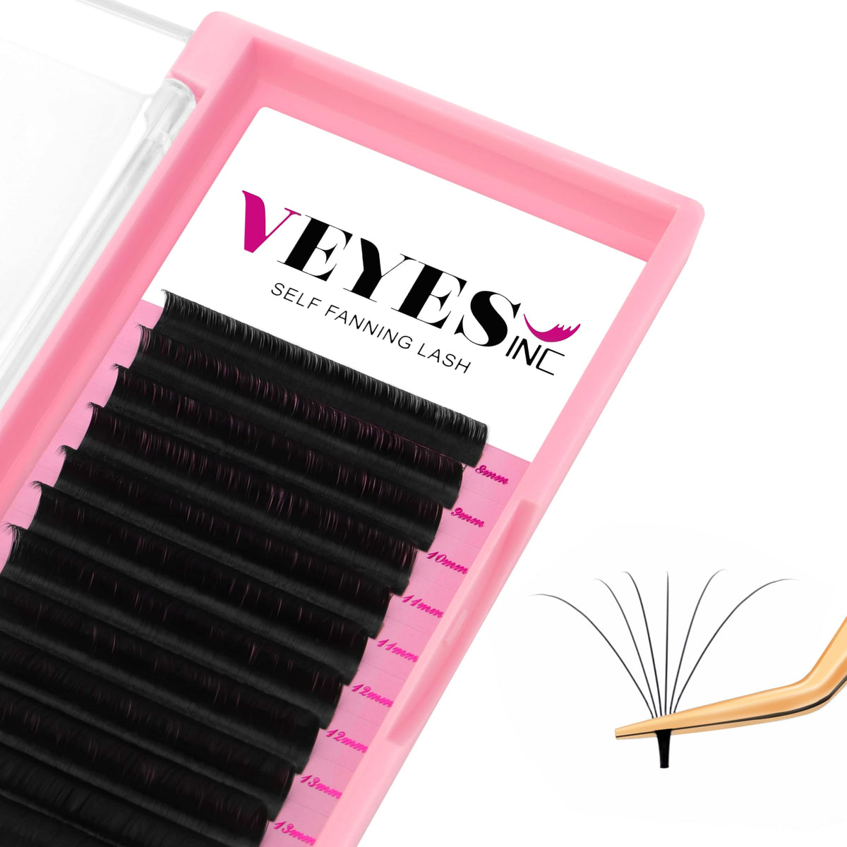 VEYES INC Easy Fan Volume Lash Extensions 0.05 D Curl mixed length tray
