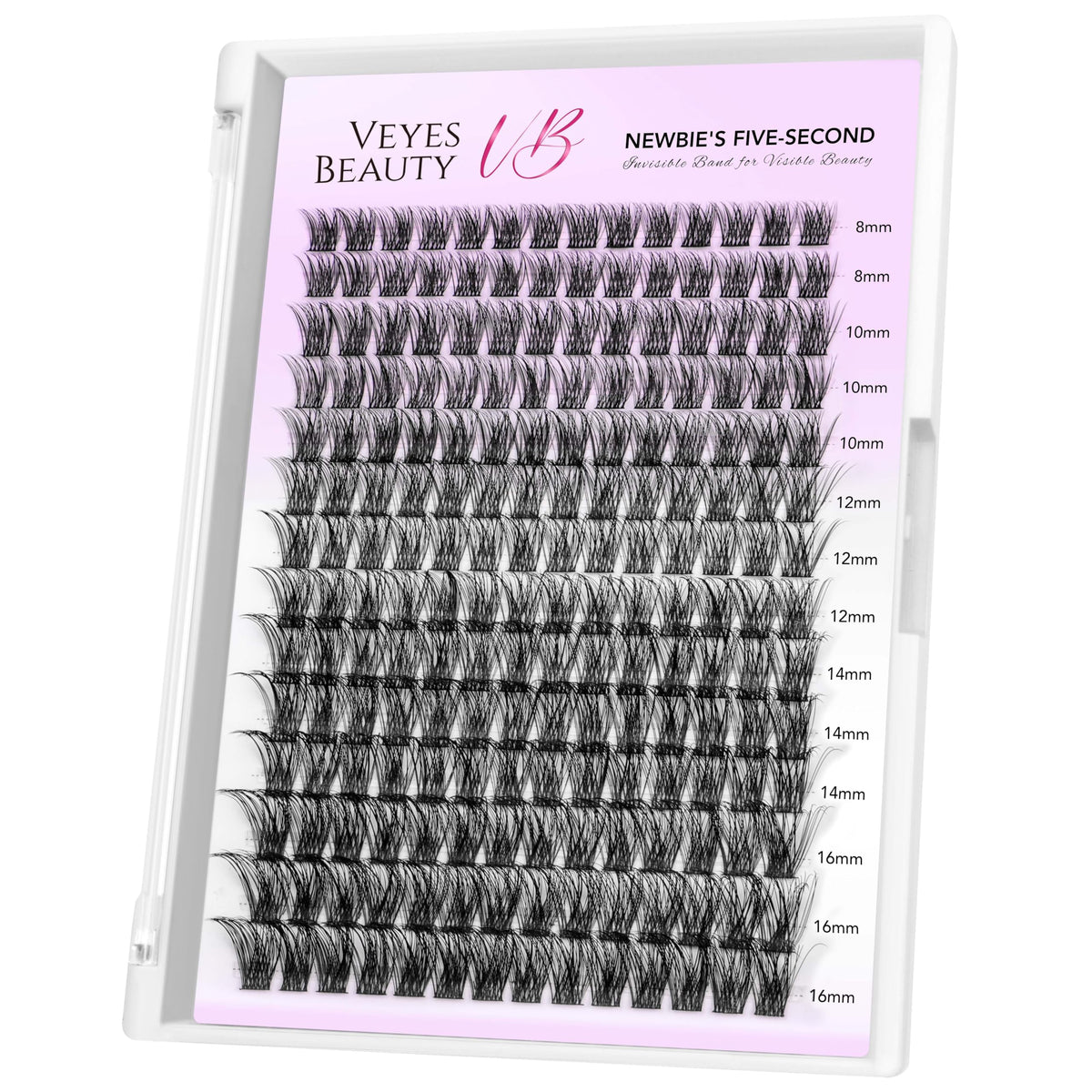 VEYESBEAUTY Boldeye Lash Clusters tray with multiple lash clusters