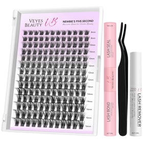VEYESBEAUTY Bomb Lash Clusters Kit front view with lash tray