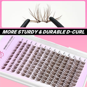 VEYESBEAUTY Brown Lash Clusters 8-16mm application process