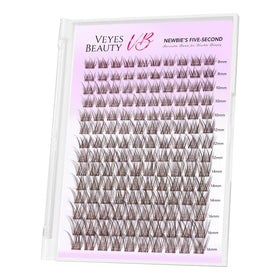 VEYESBEAUTY Brown Lash Clusters 8-16mm front view