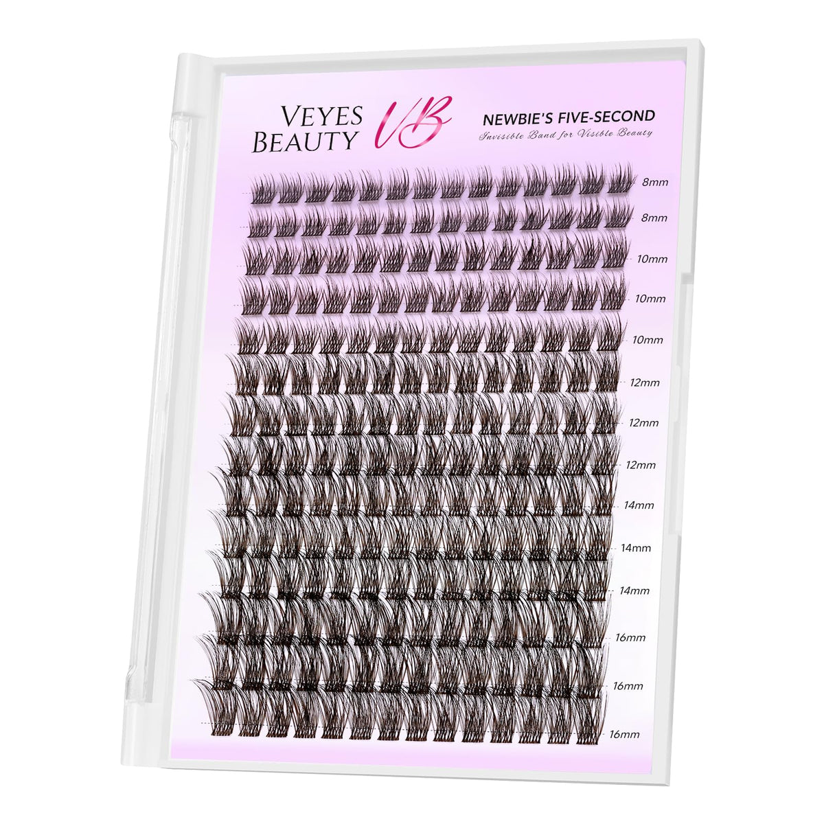 VEYESBEAUTY Brown Lash Clusters 8-16mm front view