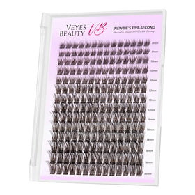 VEYESBEAUTY Brown Lash Clusters 8-16mm front view