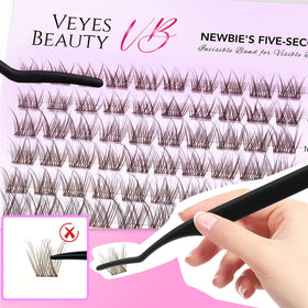VEYESBEAUTY Brown Lash Clusters 8-16mm mixed length