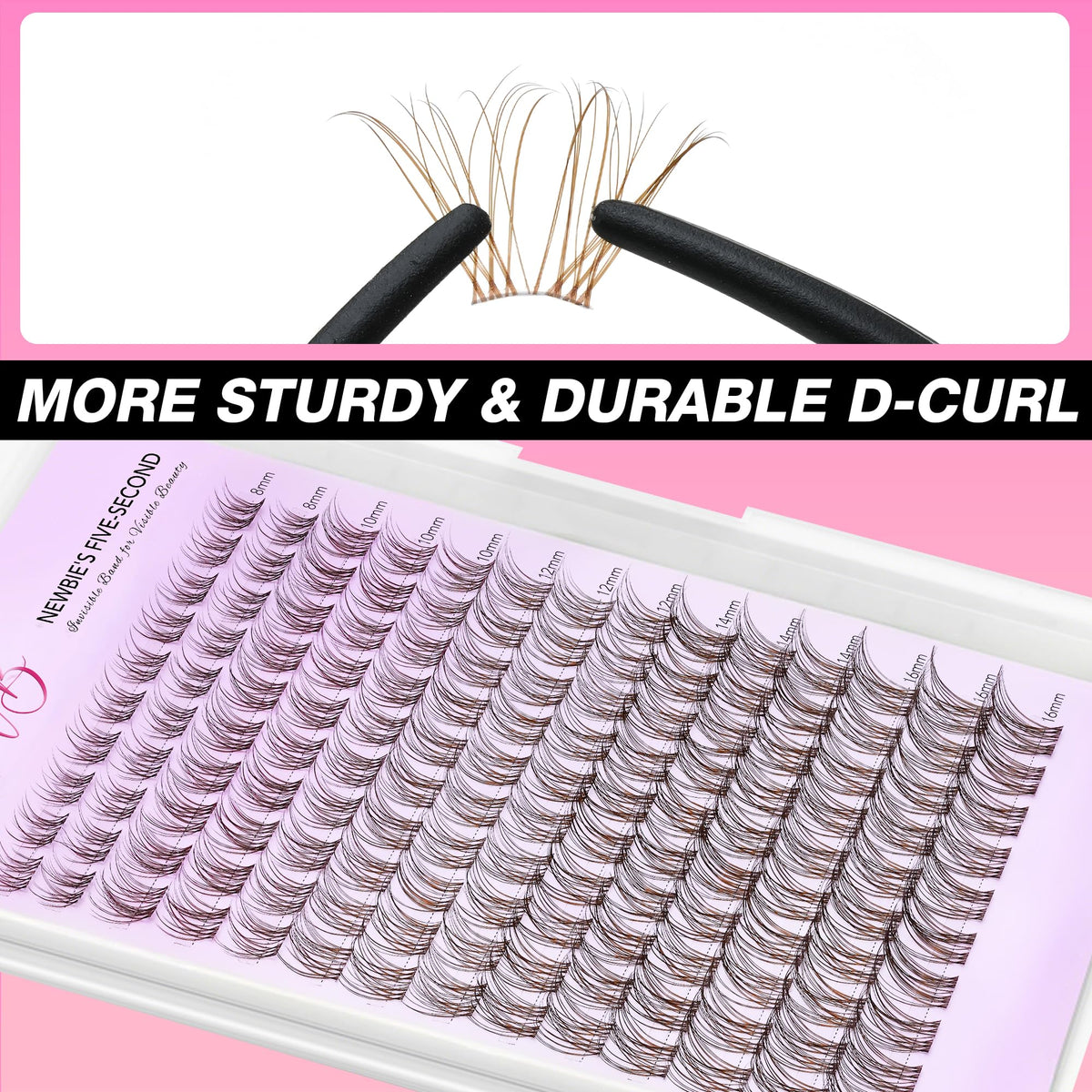 VEYESBEAUTY Brown Lash Clusters Kit packaging
