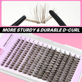 VEYESBEAUTY Brown Lash Clusters Kit with lash bond and sealer