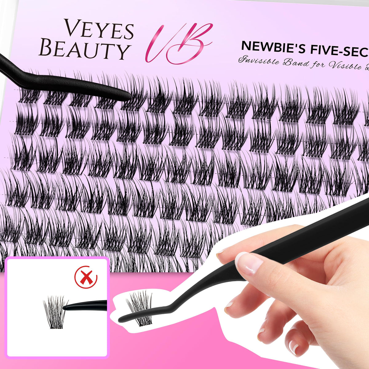 VEYESBEAUTY Dreamy Lash Clusters Kit showing lash clusters in detail