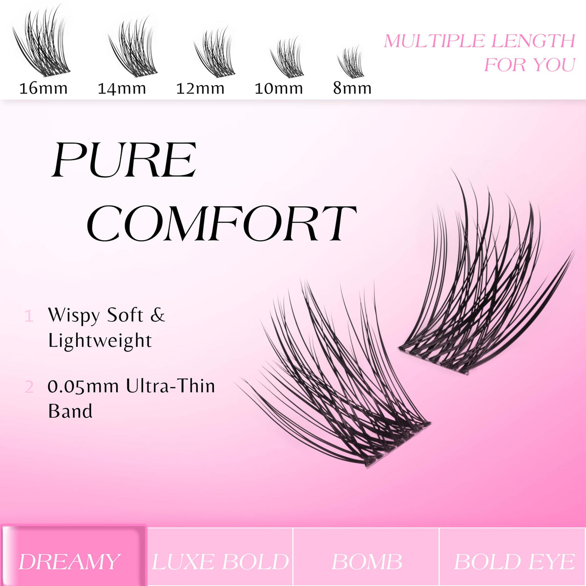 VEYESBEAUTY Dreamy Lash Clusters on model