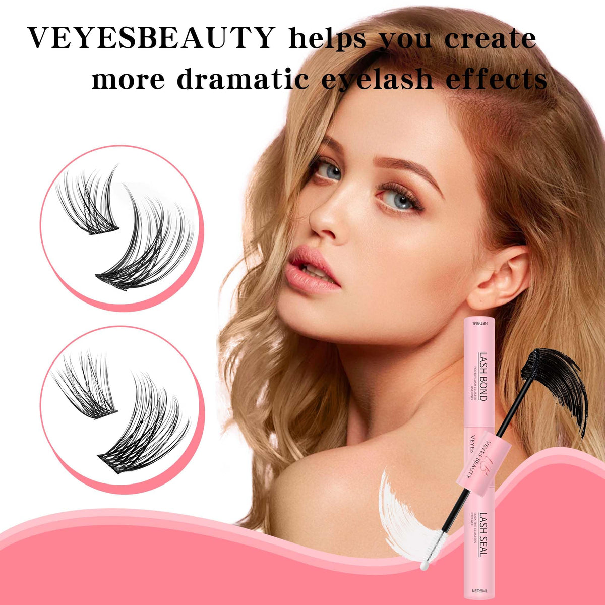 VEYESBEAUTY Lash Bond and Seal product details on back