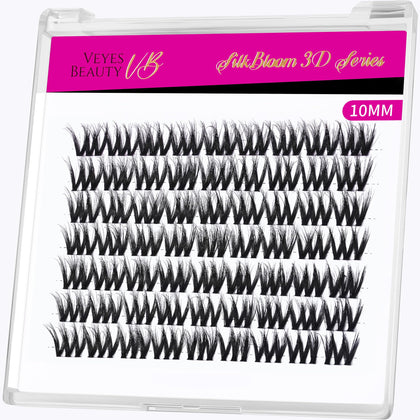 VEYESBEAUTY Lash Clusters 10mm fluffy individual eyelash extensions front view