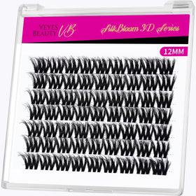 VEYESBEAUTY Lash Clusters 12mm front view in packaging