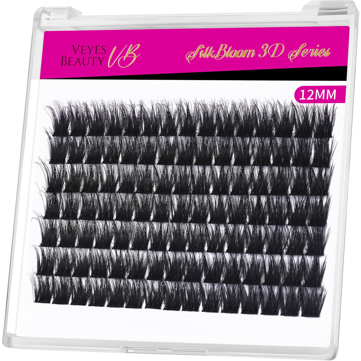 VEYESBEAUTY Lash Clusters 12mm front view in packaging