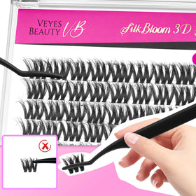 VEYESBEAUTY Lash Clusters 12mm in use during makeup application