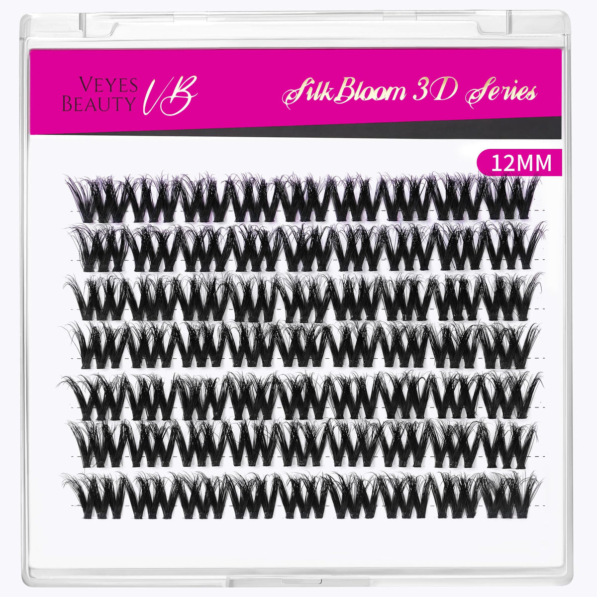 VEYESBEAUTY Lash Clusters 12mm with lash bond and sealer
