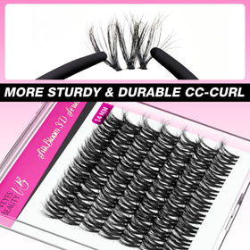VEYESBEAUTY Lash Clusters 14mm displayed on a makeup table