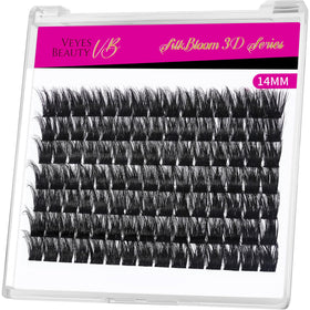 VEYESBEAUTY Lash Clusters 14mm front view in packaging
