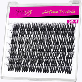 VEYESBEAUTY Lash Clusters 16mm fluffy individual eyelash extensions front view