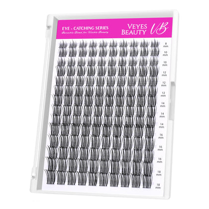 VEYESBEAUTY Lash Clusters 8-18mm front view