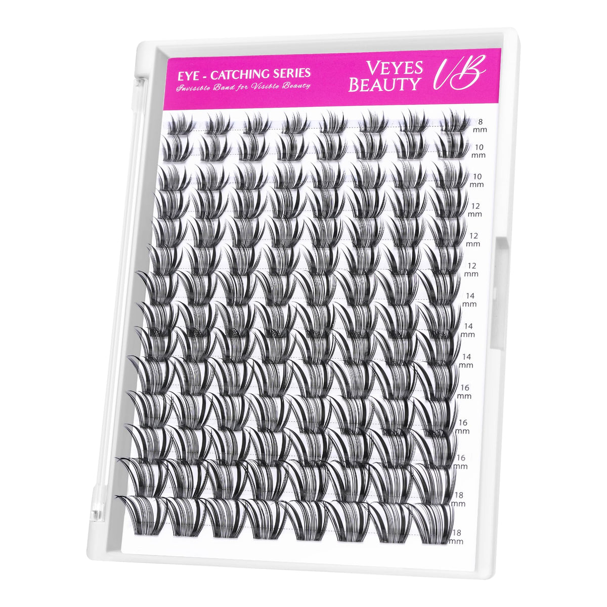 VEYESBEAUTY Lash Clusters 8-18mm front view with packaging