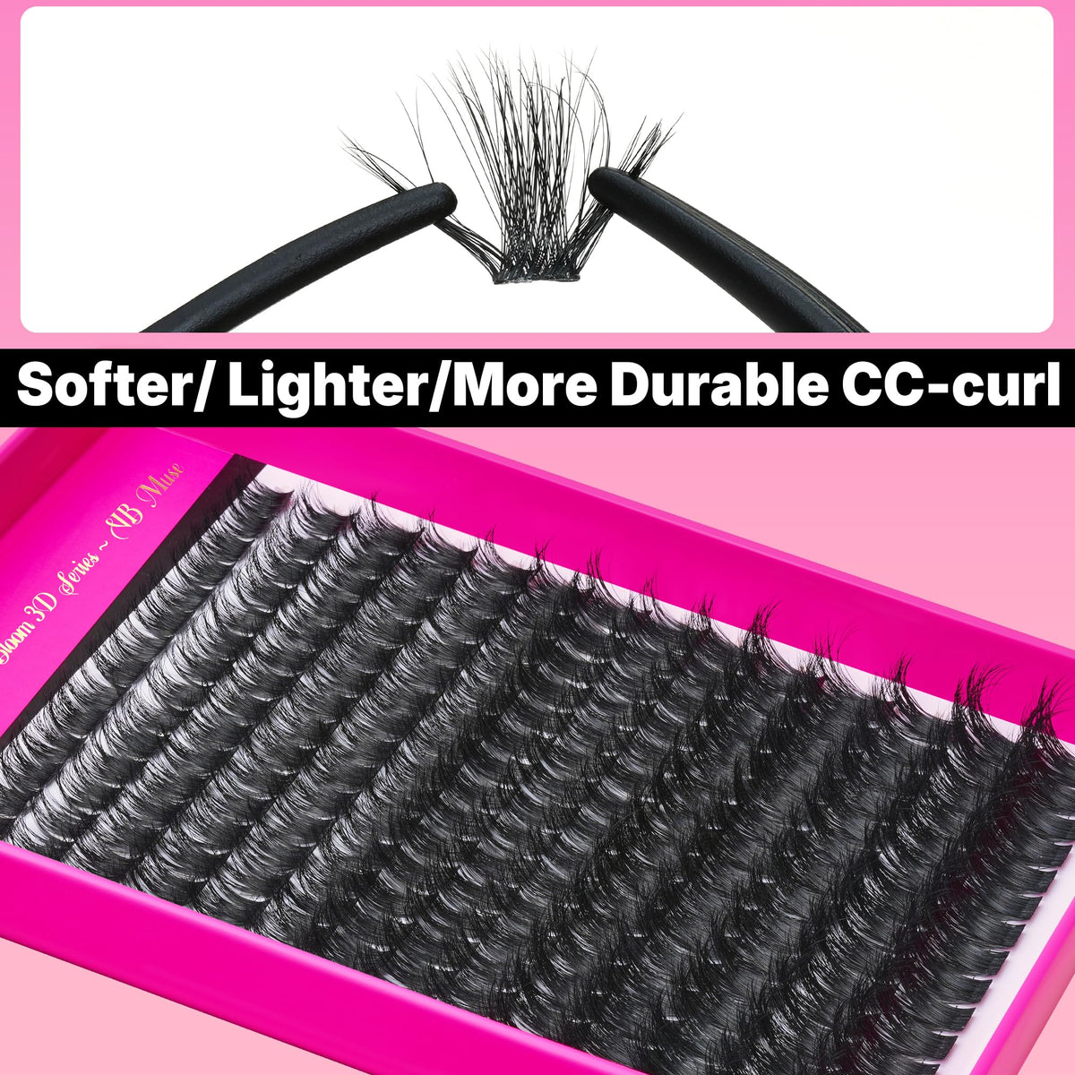 VEYESBEAUTY Lash Clusters displayed on a makeup table