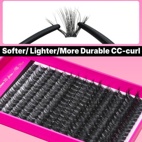 VEYESBEAUTY Lash Clusters displayed on a makeup table