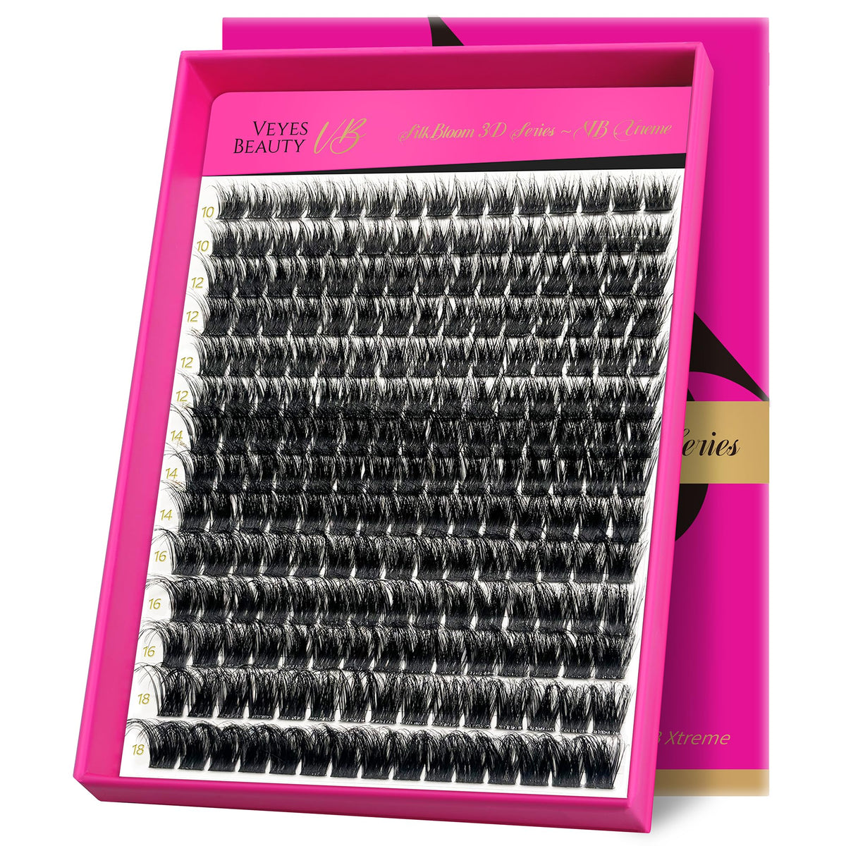 VEYESBEAUTY Lash Clusters front view with fluffy design