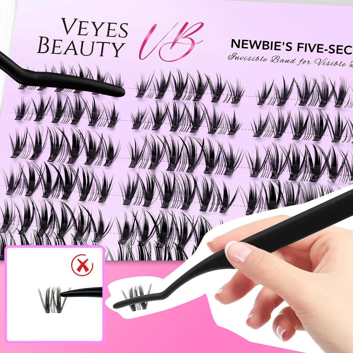 VEYESBEAUTY Lash Clusters in a lifestyle setting