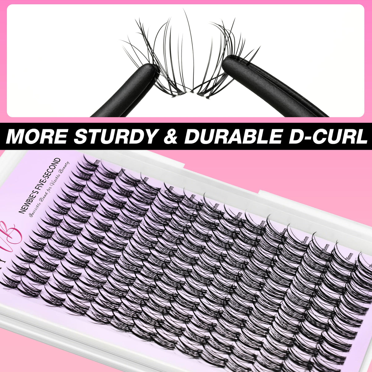 VEYESBEAUTY lash clusters in use on model