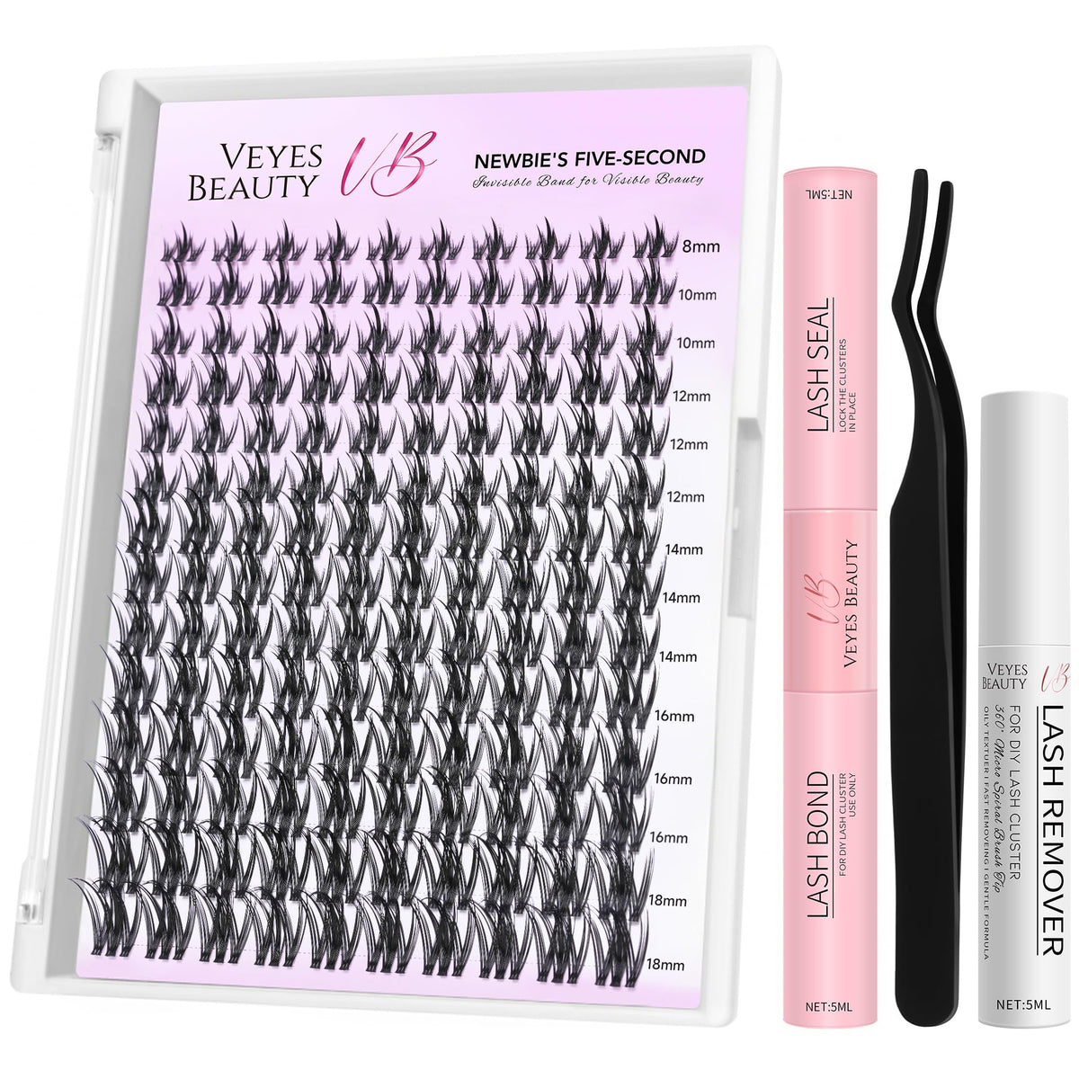 VEYESBEAUTY Lash Clusters Kit packaging front view