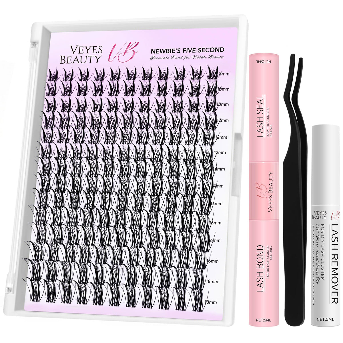 VEYESBEAUTY Lash Clusters Kit packaging front view