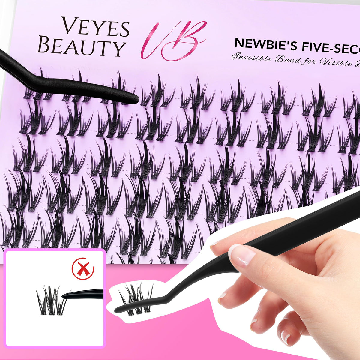 VEYESBEAUTY lash clusters packaging
