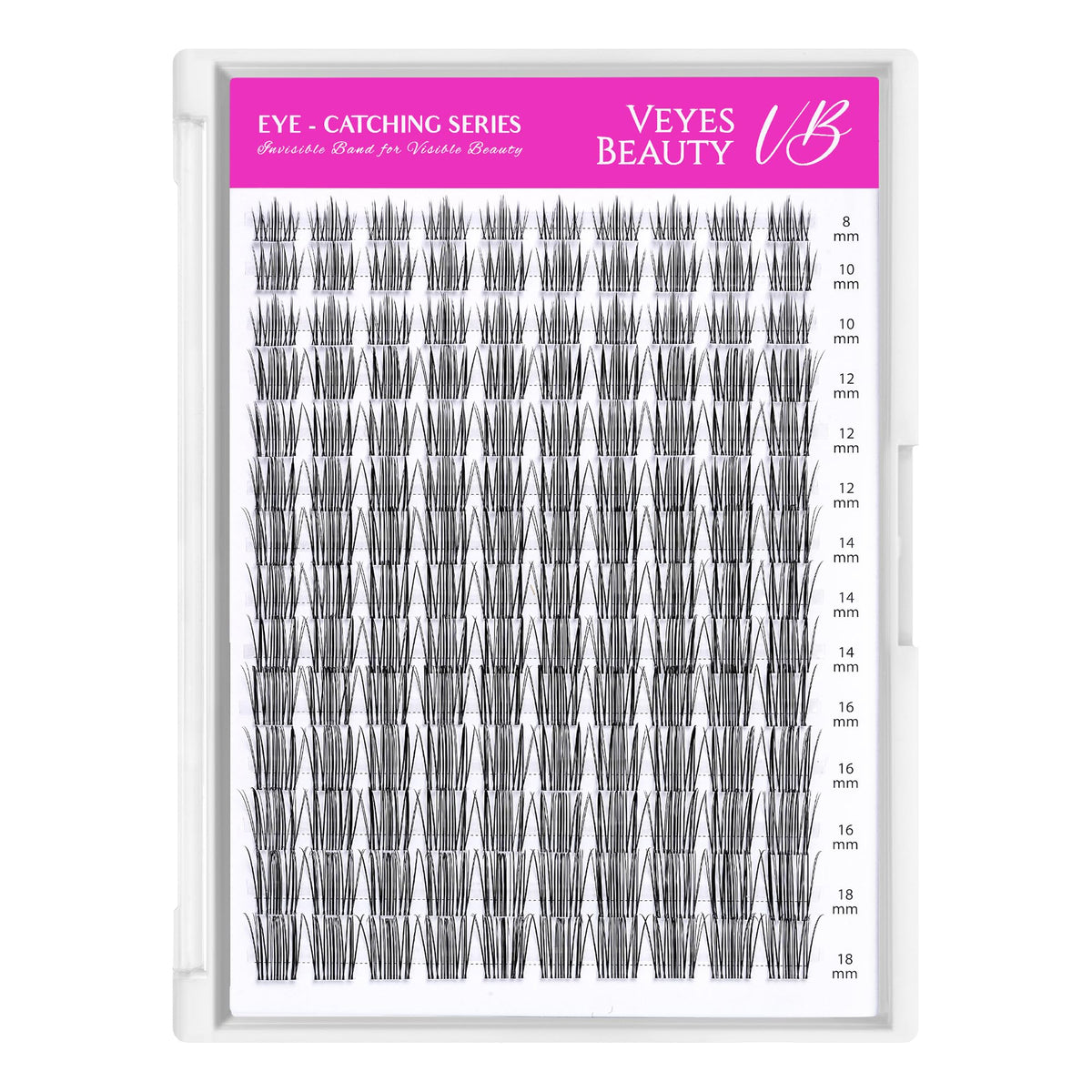 VEYESBEAUTY Lash Clusters showing multi-length layering