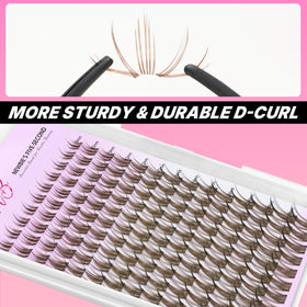 VEYESBEAUTY lash clusters showing soft PBT fibers