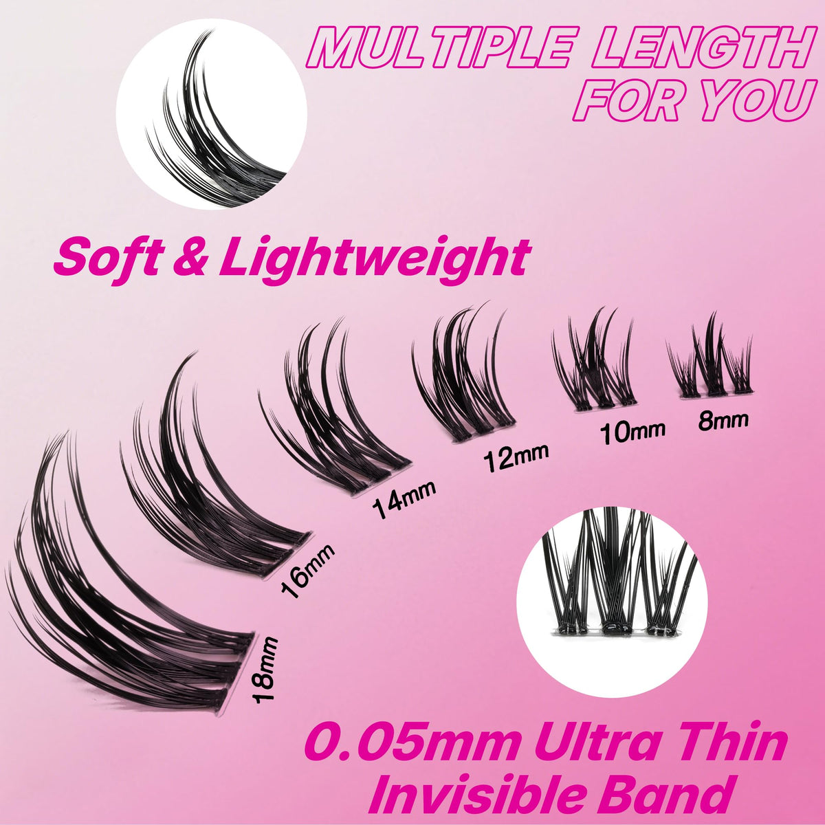 VEYESBEAUTY lash clusters tray with multiple clusters