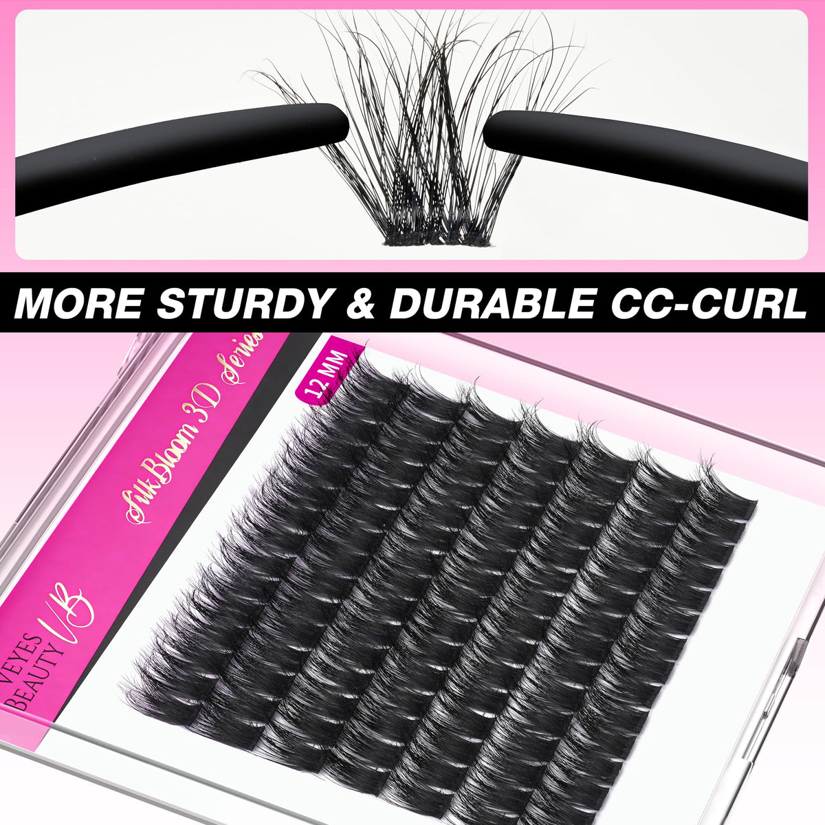 VEYESBEAUTY Lash Clusters tray with multiple clusters