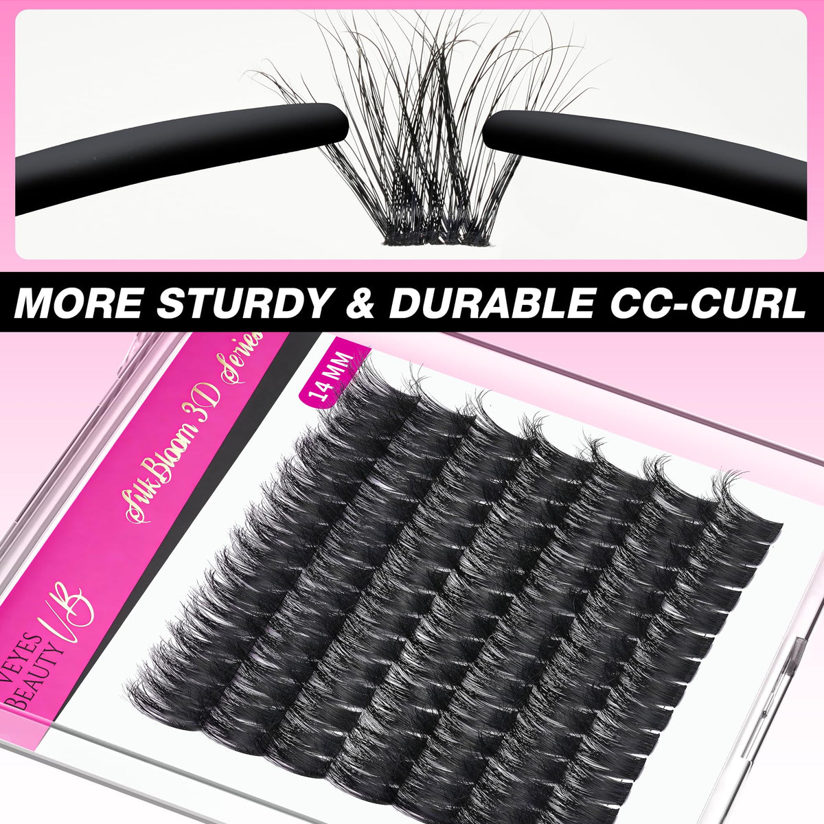 VEYESBEAUTY Lash Clusters tray with multiple clusters