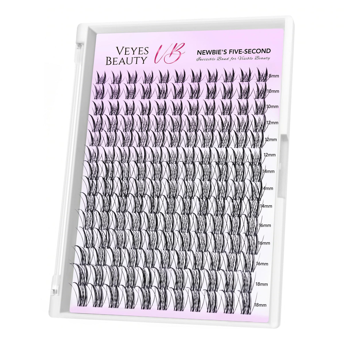 VEYESBEAUTY Lash Clusters tray with multiple lash clusters