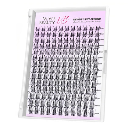 VEYESBEAUTY Lash Clusters tray with multiple lash clusters