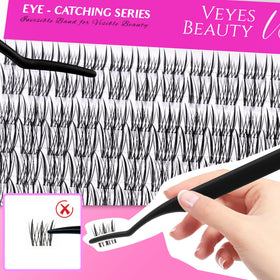 VEYESBEAUTY Lash Clusters with tweezers and lash bond
