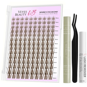 VEYESBEAUTY Manga Brown Lash Clusters Kit front view