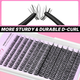 VEYESBEAUTY Ribbon Lash Clusters displayed on a makeup table